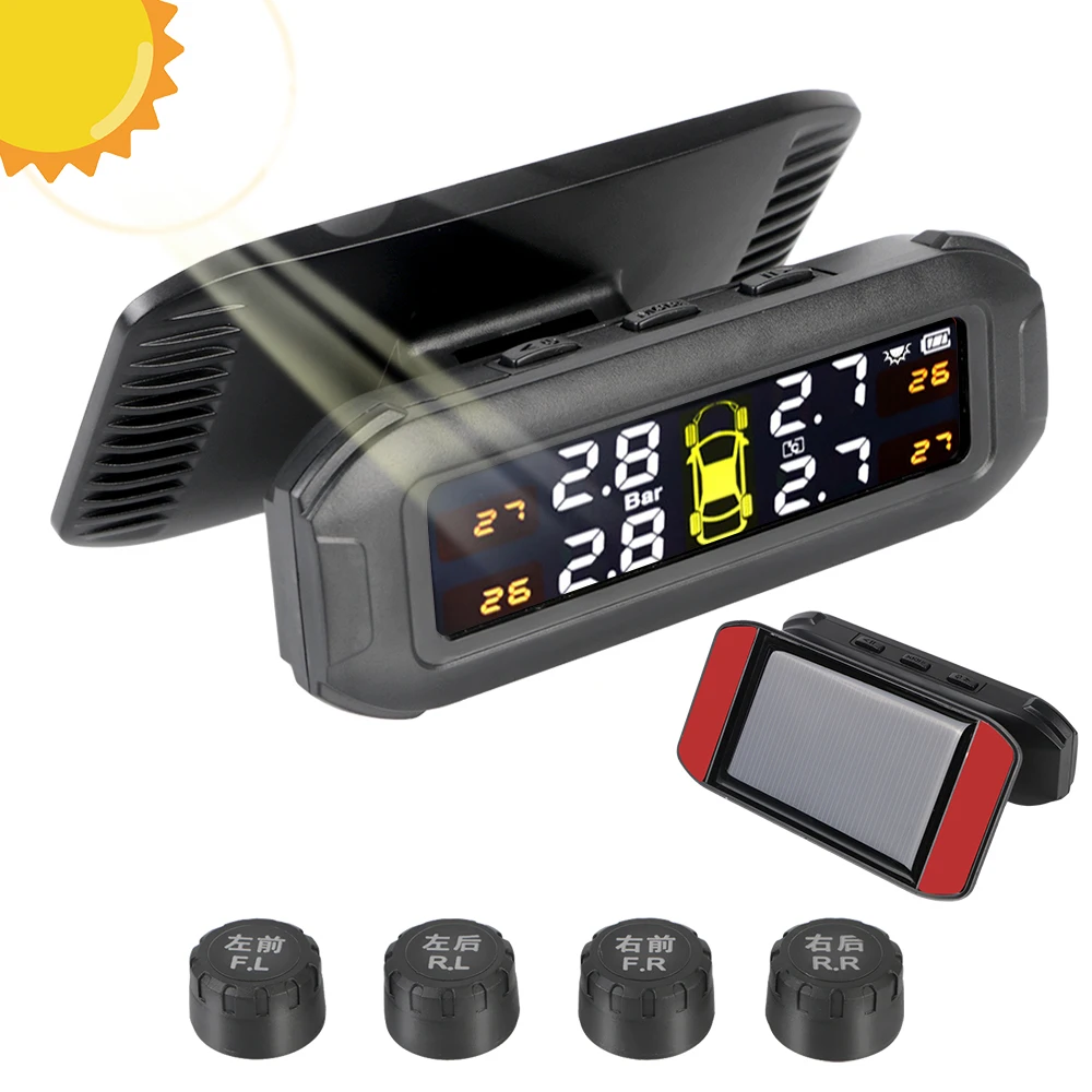 Система мониторинга давления в шинах TPMS на солнечной батарее с 4 внешними датчиками, автомобильный монитор давления в шинах Предупреждение ...
Система мониторинга давления в шинах TPMS на солнечной батарее с 4 внешними датчиками, автомобильный монитор давления в шинах Предупреждение ...
