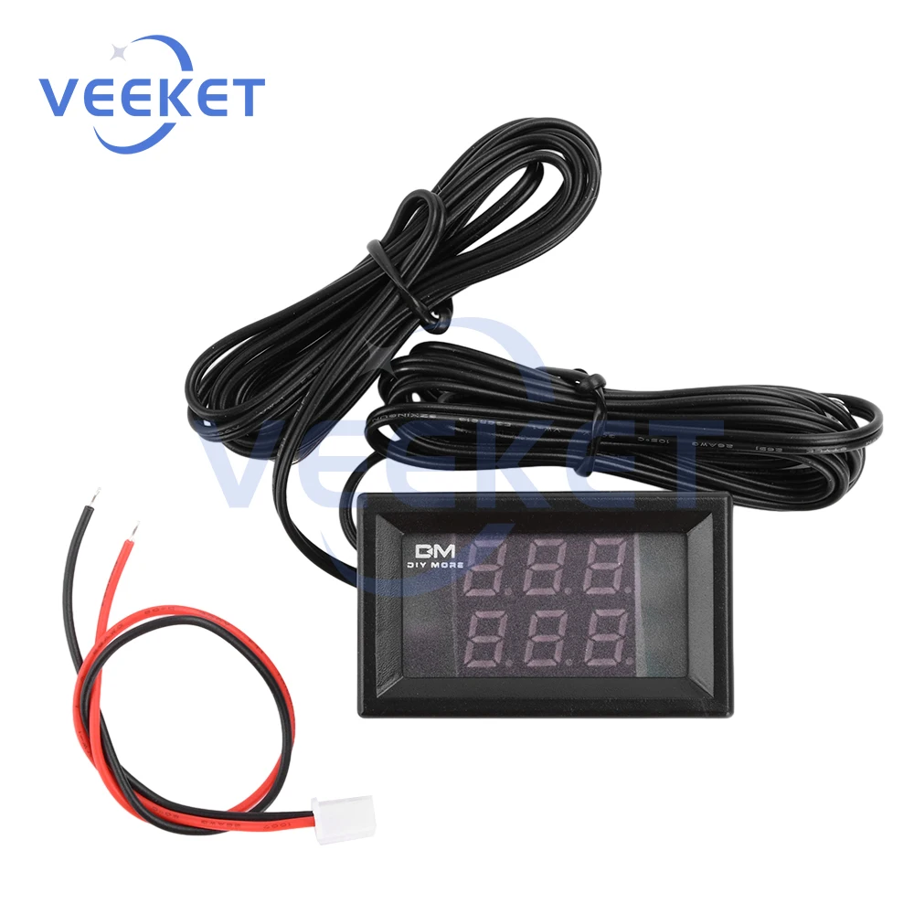 Трехзначный цифровой термометр с двойным дисплеем DC4-28V с металлическими водонепроницаемыми двойными зондами NTC, красный и синий дисплей
Трехзначный цифровой термометр с двойным дисплеем DC4-28V с металлическими водонепроницаемыми двойными зондами NTC, красный и синий дисплей