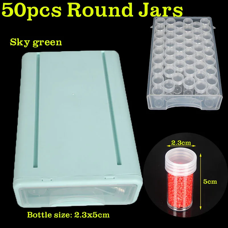 New 50pcs Bottles 5D Diamond Painting Box Storage Containers Diamond Art DIY Accessories Tools for Beads Seeds Drills Crafts
New 50pcs Bottles 5D Diamond Painting Box Storage Containers Diamond Art DIY Accessories Tools for Beads Seeds Drills Crafts
