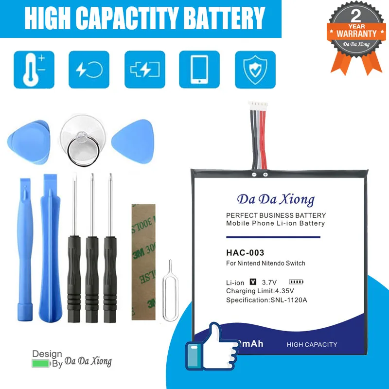1pcs HAC-003 Battery Replacement Repair for Nintendo Nitendo Switch Game Console HAC-001 High Capacity 6200mAh
1pcs HAC-003 Battery Replacement Repair for Nintendo Nitendo Switch Game Console HAC-001 High Capacity 6200mAh