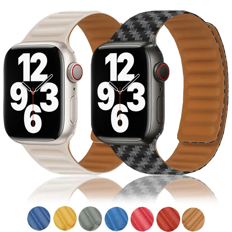 Ремешок силиконовый магнитный для Apple Watch band 40 мм 44 мм 45 мм 41 мм 42 мм 38 мм, браслет из углеродного волокна с принтом для iWatch 3 5 4 SE 6 7
Ремешок силиконовый магнитный для Apple Watch band 40 мм 44 мм 45 мм 41 мм 42 мм 38 мм, браслет из углеродного волокна с принтом для iWatch 3 5 4 SE 6 7