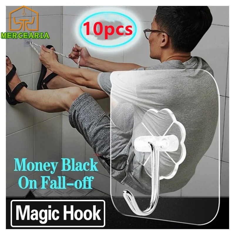 Home 10 pcs Reusable Wall Hook Strong Sticker Magic Hook For Kitchen/Bathroom/Bedroom
Home 10 pcs Reusable Wall Hook Strong Sticker Magic Hook For Kitchen/Bathroom/Bedroom