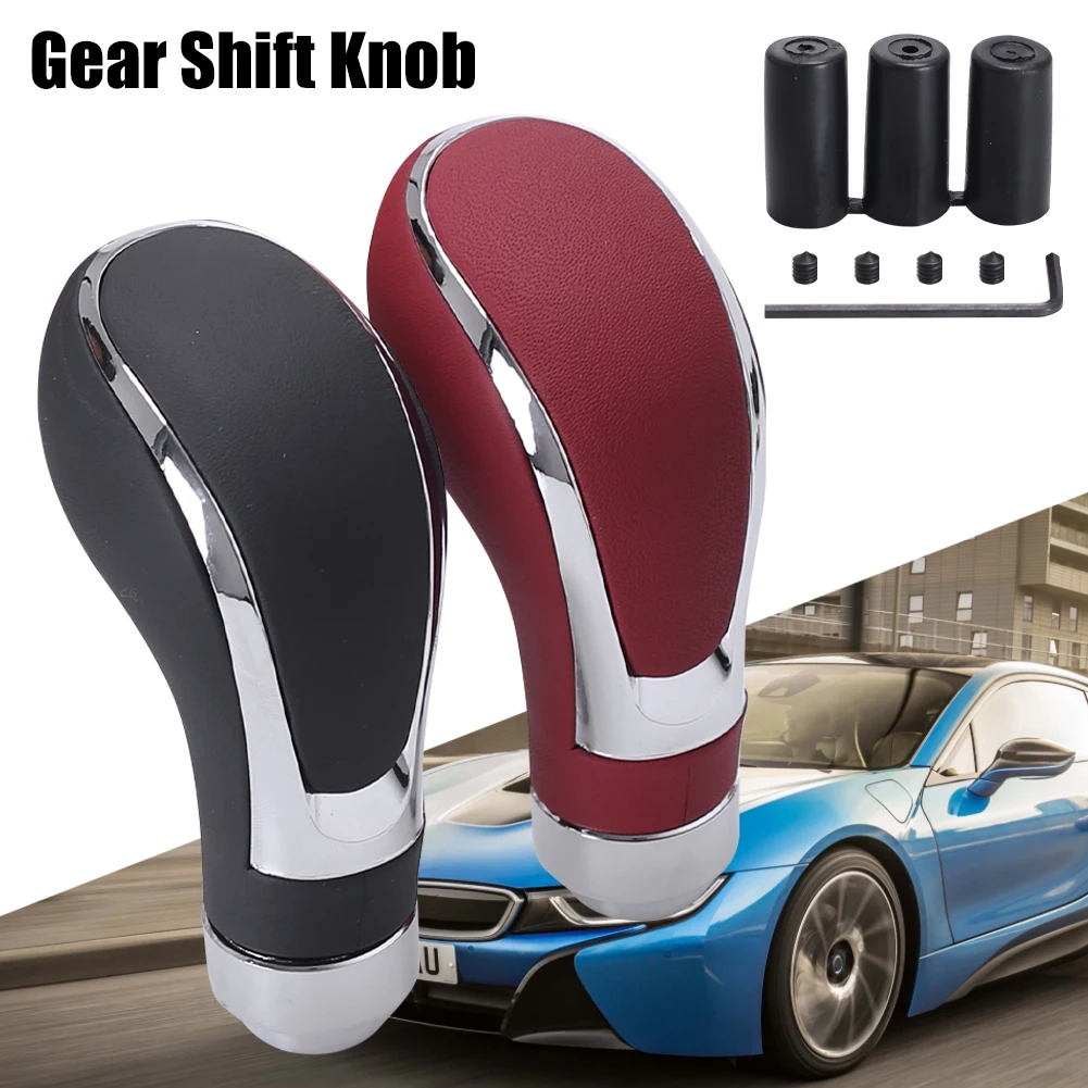 Universal Gear Shift Knob Replacement PU Leather Shifter Knob Stick Tip for Manual Automatic Transmission with 3 Adapters
Universal Gear Shift Knob Replacement PU Leather Shifter Knob Stick Tip for Manual Automatic Transmission with 3 Adapters
