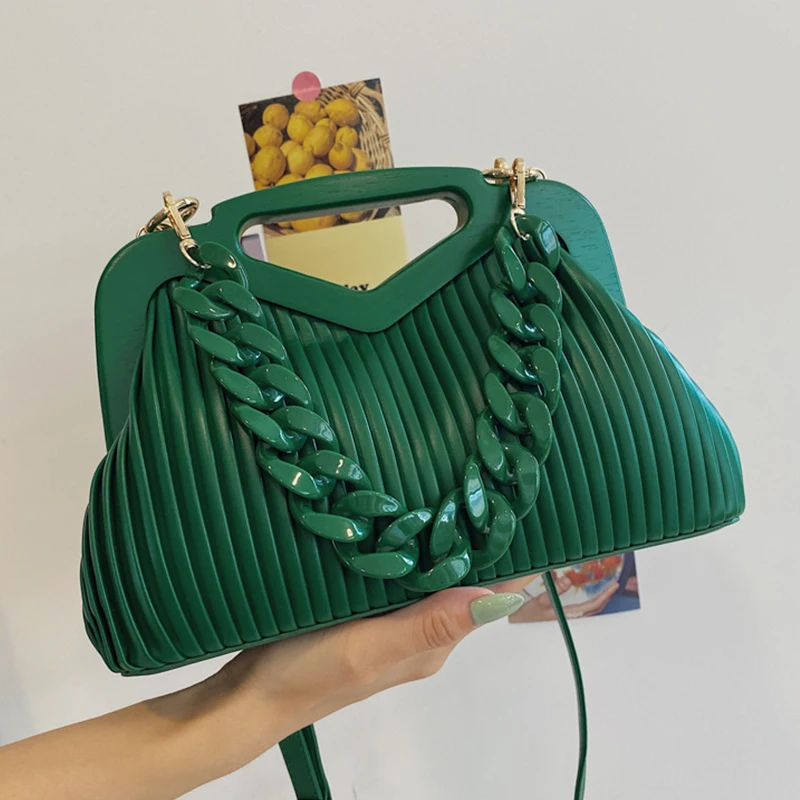 Brand Designer Pleated Shoulder Bag for Women Clutch Purses Fashion Crossbody Bag Top Brand Handbag with Thick Chain Handle Bag
Brand Designer Pleated Shoulder Bag for Women Clutch Purses Fashion Crossbody Bag Top Brand Handbag with Thick Chain Handle Bag