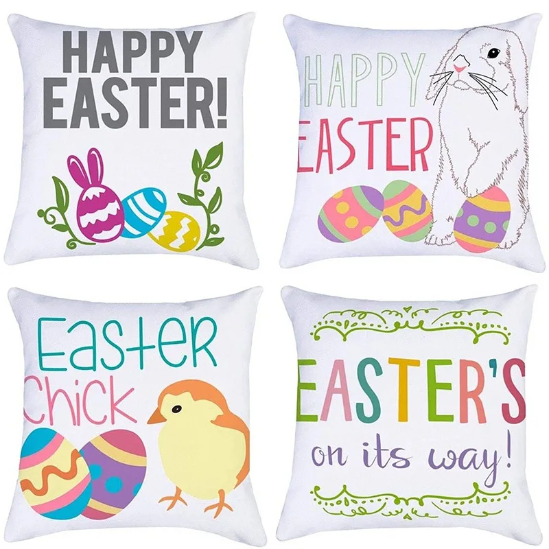45x45cm Easter Cushion Cover Spring Easter Bunny Rabbit Eggs Printed Sofa Pillow Cover Easter Decoration for Home Pillowcase
45x45cm Easter Cushion Cover Spring Easter Bunny Rabbit Eggs Printed Sofa Pillow Cover Easter Decoration for Home Pillowcase