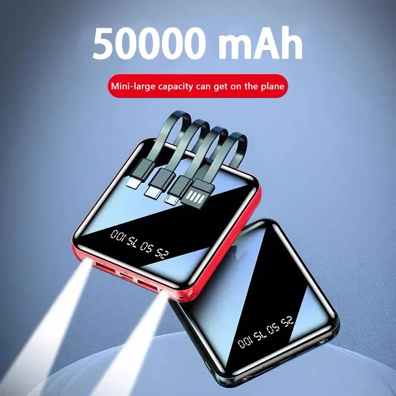 50000mAh Power Bank Mirror Digital Display Screen Built-In Cord Mobile Power Supply Compact Portable Mobile Phone Accessories
50000mAh Power Bank Mirror Digital Display Screen Built-In Cord Mobile Power Supply Compact Portable Mobile Phone Accessories