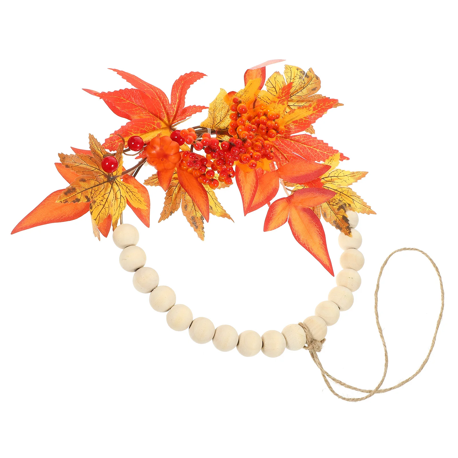 Autumn Artificial Wood Bead Wreath Fall Maple Leaves Wreath Door Hanging Decoration
Autumn Artificial Wood Bead Wreath Fall Maple Leaves Wreath Door Hanging Decoration