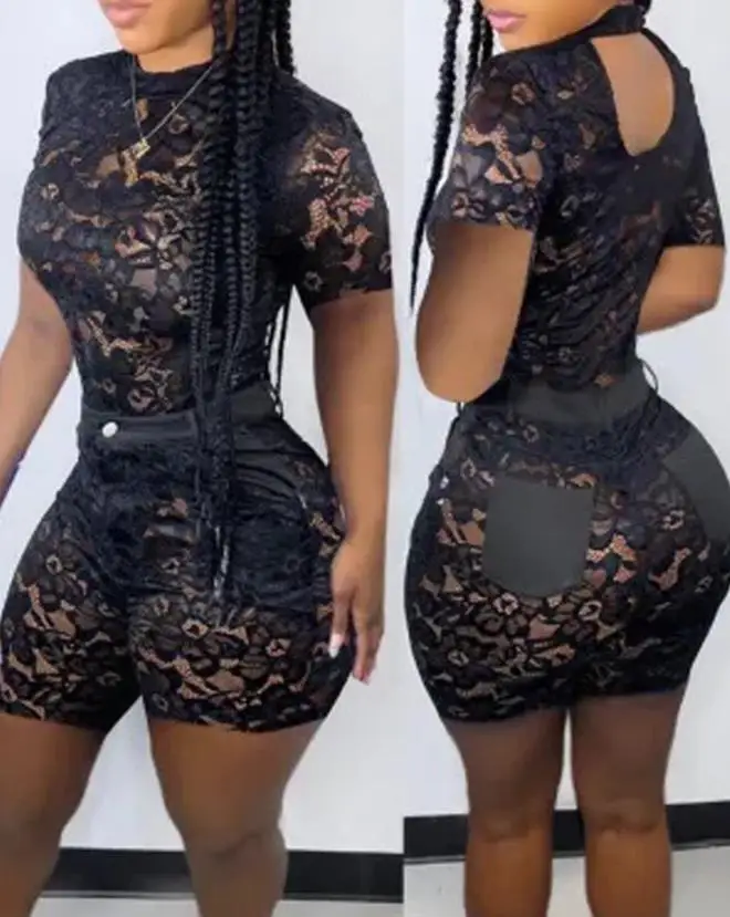 Two Piece Set Women Outfit 2023 Summer Fashion Short Sleeve O-neck Lace Top & Female Casual Pocket Design Shorts Set OTTD
Two Piece Set Women Outfit 2023 Summer Fashion Short Sleeve O-neck Lace Top & Female Casual Pocket Design Shorts Set OTTD