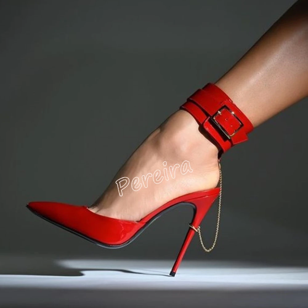 

Красные соблазнительные женские туфли-лодочки на шпильке, Новое поступление, роскошные женские лакированные туфли из лакированной кожи с острым носком, однотонное модное платье, искусственные туфли на высоком каблуке