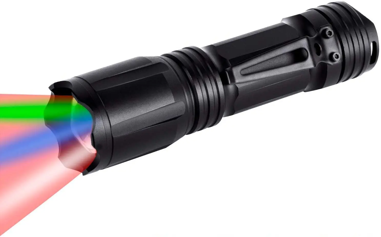 4 Color in 1 Multi-Color Tactical Flashlight Torch 3AAA 18650 Zoomable Green Red Blue White with Memory Hunting Light for Night
4 Color in 1 Multi-Color Tactical Flashlight Torch 3AAA 18650 Zoomable Green Red Blue White with Memory Hunting Light for Night