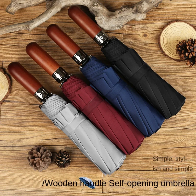 Hot Wooden Handle Umbrella 8 Bones 3 Fold Automatic Umbrella Business Men's Sunny Umbrella Wind-Resistant Reinforced Umbrella
Hot Wooden Handle Umbrella 8 Bones 3 Fold Automatic Umbrella Business Men's Sunny Umbrella Wind-Resistant Reinforced Umbrella