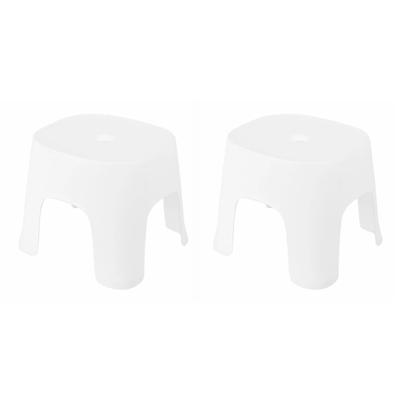 

PHFU-2X Small Bench Anti-Skid Coffee Table Plastic Simple Stool Adult Thickening Children's Stool For Shoes Short Stool White