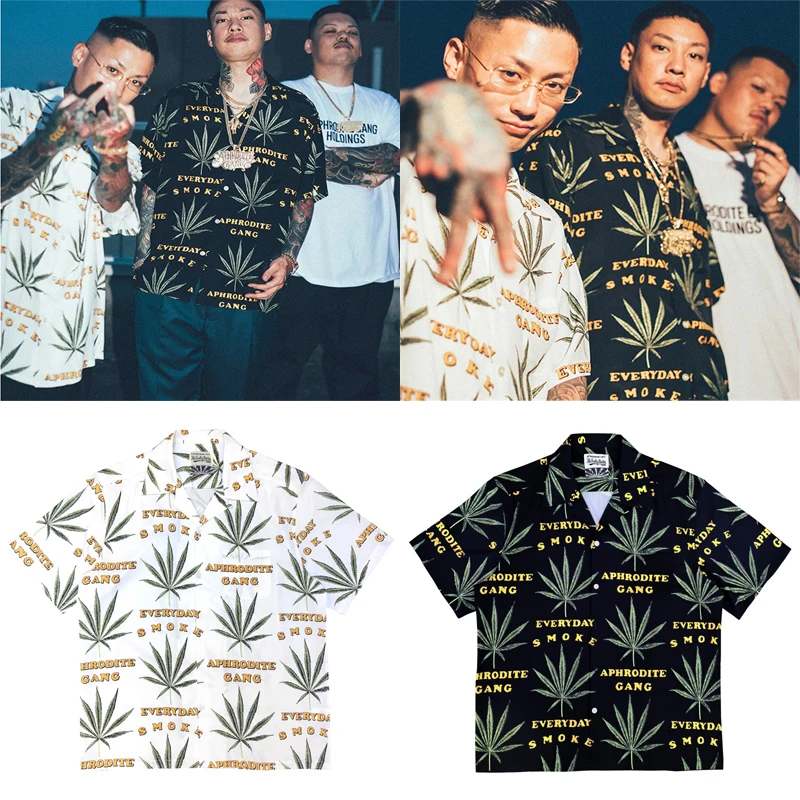Black White WACKO MARIA Maple Leaf Print Short Shirt Summer Men Women Best Quality Hawaii Casual Shirt Japan
Black White WACKO MARIA Maple Leaf Print Short Shirt Summer Men Women Best Quality Hawaii Casual Shirt Japan