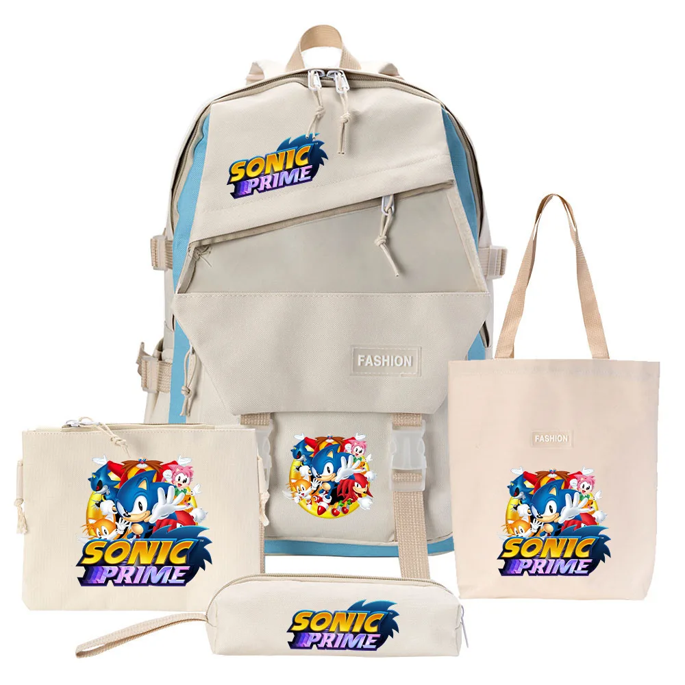 Sonic Four-piece Set School Bag Cartoon Canvas Bag Simple Male and Female Student Pencil Bag Fashionable Backpack
Sonic Four-piece Set School Bag Cartoon Canvas Bag Simple Male and Female Student Pencil Bag Fashionable Backpack