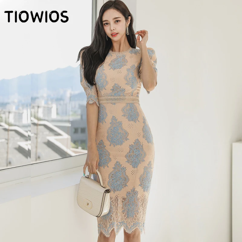 TIOWIOS 2022 Spring New Korean Temperament Slim Long Lace Stitching Lace Fashion Dress Women
TIOWIOS 2022 Spring New Korean Temperament Slim Long Lace Stitching Lace Fashion Dress Women