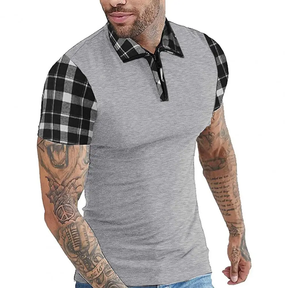 Fabulous Men Polo Shirt Young Plaid Contrast Colors Lightweight Breathable Turn-down Collar All Match Summer Shirt for Daily
Fabulous Men Polo Shirt Young Plaid Contrast Colors Lightweight Breathable Turn-down Collar All Match Summer Shirt for Daily