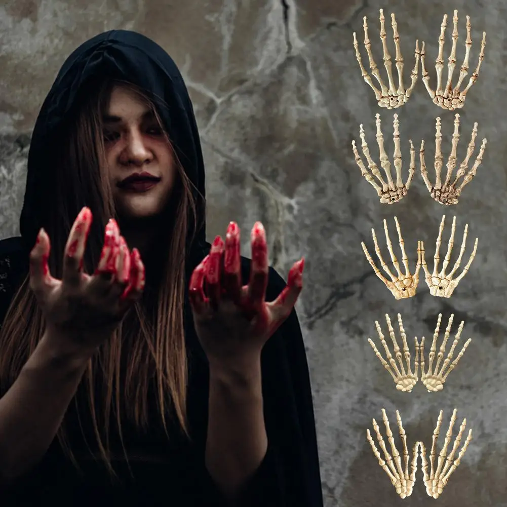 1Pair Halloween Decoration Realistic Skeleton Hands Plastic Fake Human Hand Bone Ornaments Ghost Haunted House Scary Horror Prop
1Pair Halloween Decoration Realistic Skeleton Hands Plastic Fake Human Hand Bone Ornaments Ghost Haunted House Scary Horror Prop