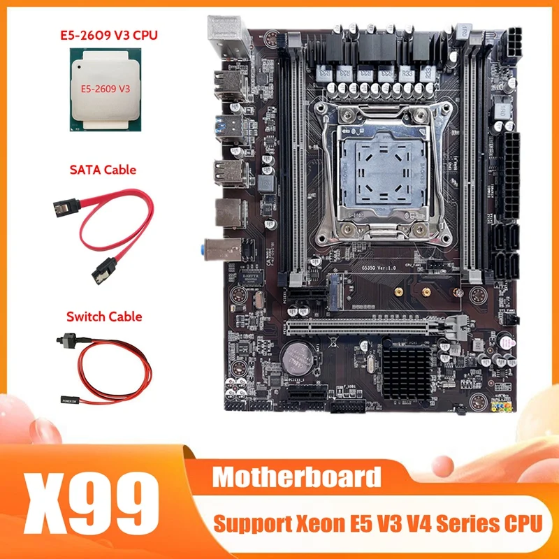 Материнская плата X99, системная плата для компьютера, системная плата с резьбовым процессором V3 + кабель SATA + кабель переключения, поддержка ...
Материнская плата X99, системная плата для компьютера, системная плата с резьбовым процессором V3 + кабель SATA + кабель переключения, поддержка ...