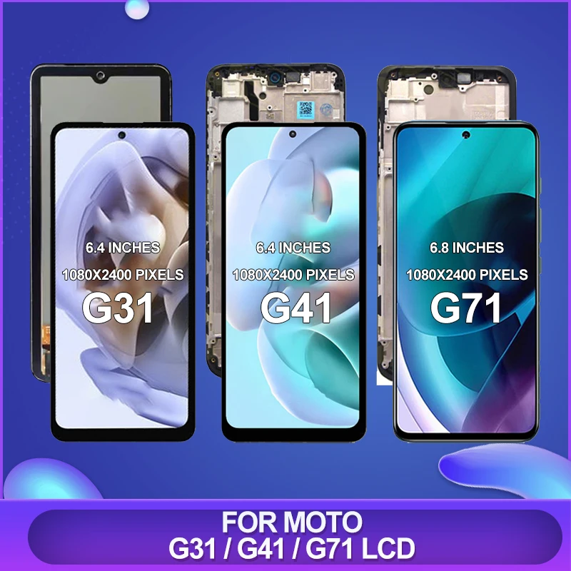 6,4 дюймовый G71 дисплей для Moto G31 ЖК Сенсорная панель экран дигитайзер в сборе для Motoroal G41 ЖК с рамкой Бесплатная доставка
6,4 дюймовый G71 дисплей для Moto G31 ЖК Сенсорная панель экран дигитайзер в сборе для Motoroal G41 ЖК с рамкой Бесплатная доставка