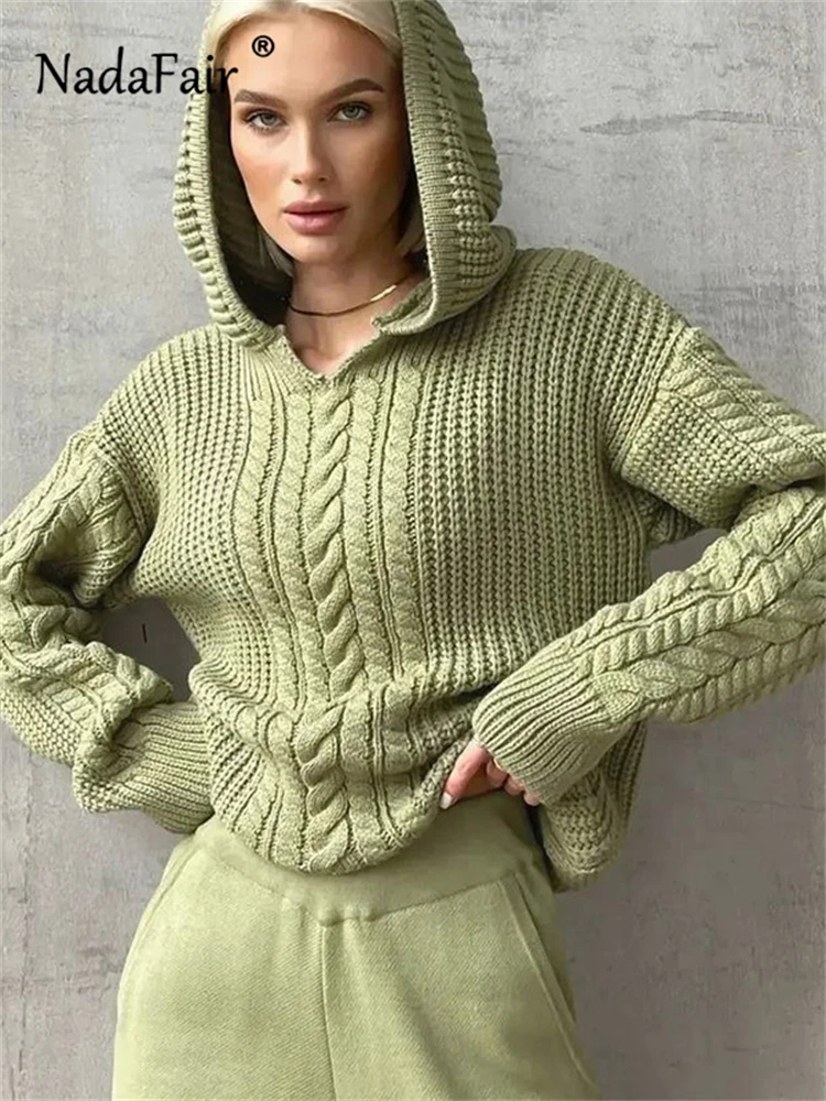Nadafair Women Hooded Knitted Sweaters Loose Casual Pullovers Y2K Oversized Solid Warm Autumn Winter 2023 Y2K Long Sleeve Tops
Nadafair Women Hooded Knitted Sweaters Loose Casual Pullovers Y2K Oversized Solid Warm Autumn Winter 2023 Y2K Long Sleeve Tops
