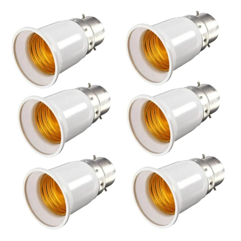 6 Pcs B22 to E27 Light Socket Adapter Bulb Holder Base Converter for LED Light Bulb Bayonets Screw Light Bulb
6 Pcs B22 to E27 Light Socket Adapter Bulb Holder Base Converter for LED Light Bulb Bayonets Screw Light Bulb