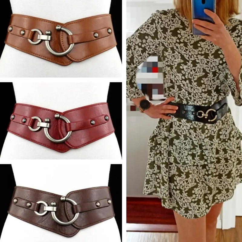 Fashion Elastic Wide Belt Strap Vintage Women New Faux Leather Buckle Elastic Wide Belt Strap Solid Color Waistband
Fashion Elastic Wide Belt Strap Vintage Women New Faux Leather Buckle Elastic Wide Belt Strap Solid Color Waistband