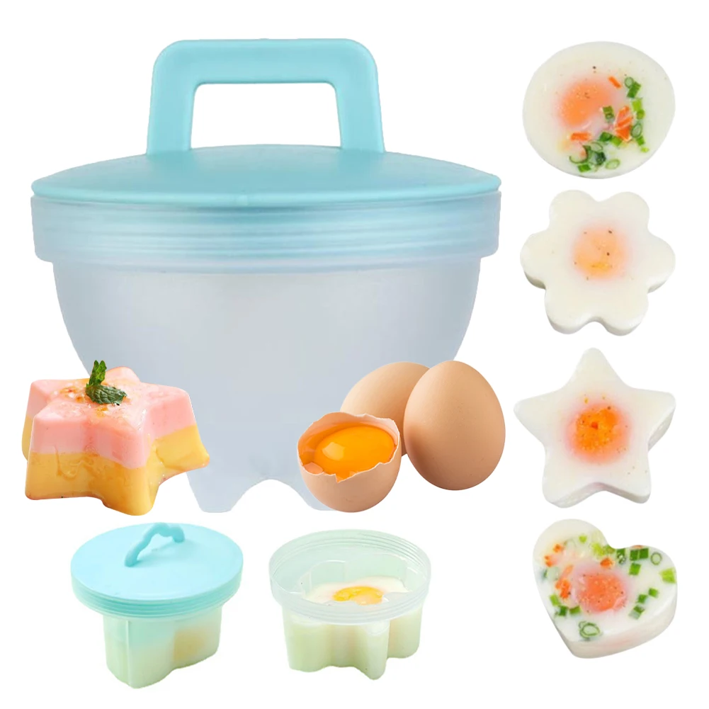 4Pcs/Set Egg Boiler Heart Flower Round Pentagon Shaped Egg Steamer Mold with Lid Breakfast Egg Cooker Bite Molds Kitchen Gadgets
4Pcs/Set Egg Boiler Heart Flower Round Pentagon Shaped Egg Steamer Mold with Lid Breakfast Egg Cooker Bite Molds Kitchen Gadgets
