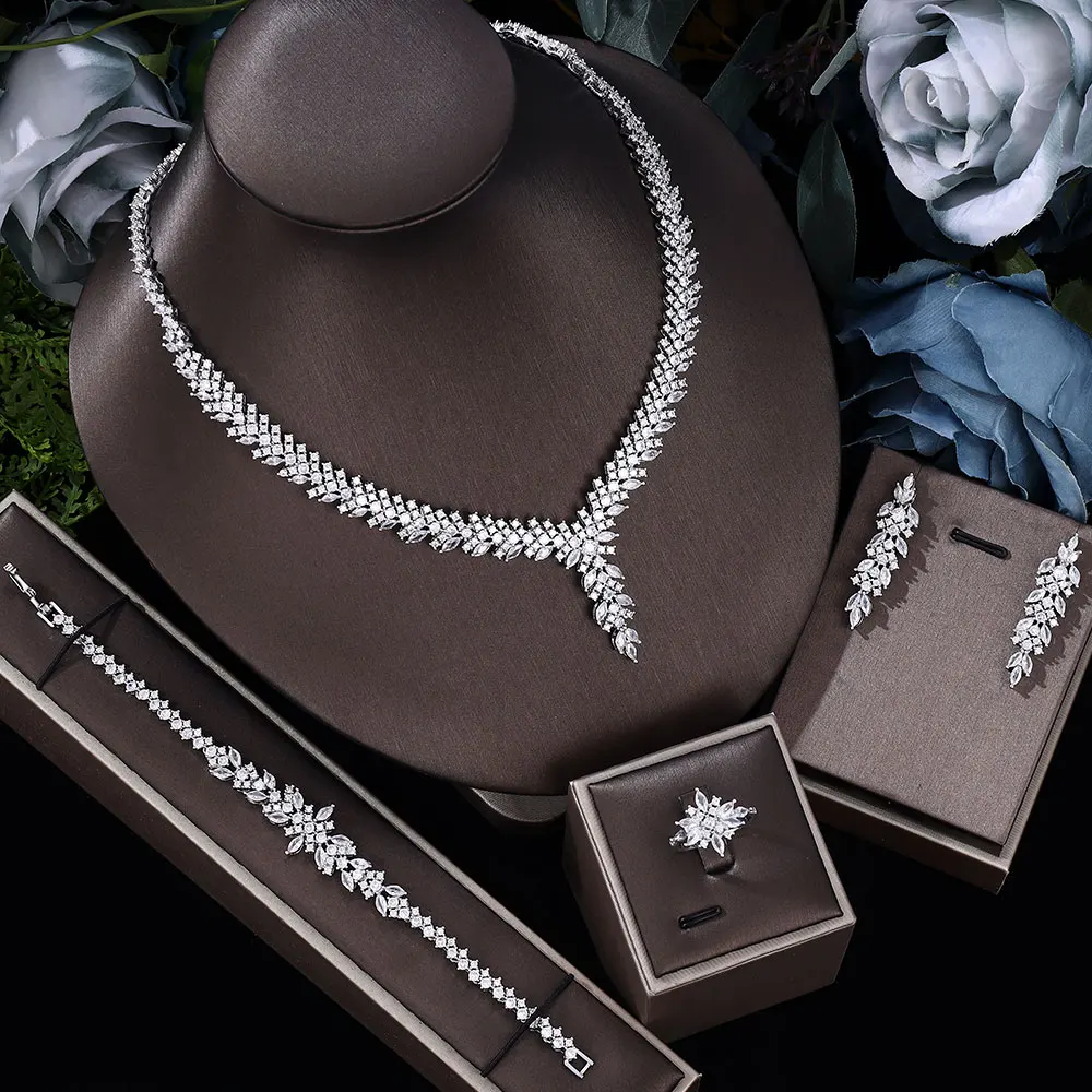 Luxury AAA CZ African Jewelry Set for Women Wedding Zircon Crystal CZ Indian African Bridal Jewelry Set
Luxury AAA CZ African Jewelry Set for Women Wedding Zircon Crystal CZ Indian African Bridal Jewelry Set