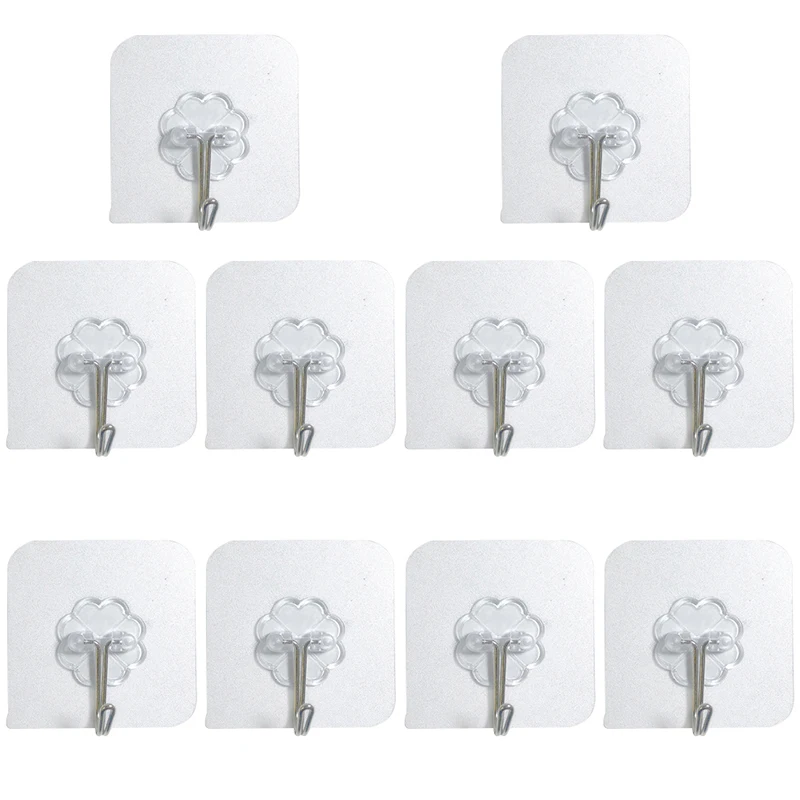 10PCS Transparent Stainless Steel Strong Self Adhesive Hooks Key Storage Hanger for Kitchen Bathroom Door Wall Multi-Function
10PCS Transparent Stainless Steel Strong Self Adhesive Hooks Key Storage Hanger for Kitchen Bathroom Door Wall Multi-Function