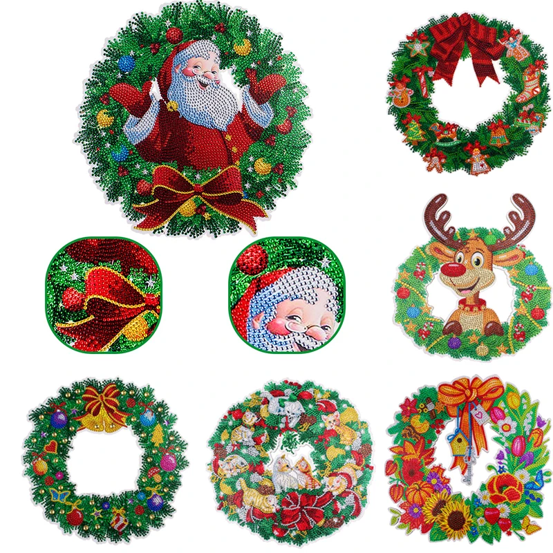 Christmas Wreath Diamond Painting Home Decorations Mosaic Rhinestones Embroidery Kits Wall Hanging Pendant Christmas Gift Crafts
Christmas Wreath Diamond Painting Home Decorations Mosaic Rhinestones Embroidery Kits Wall Hanging Pendant Christmas Gift Crafts