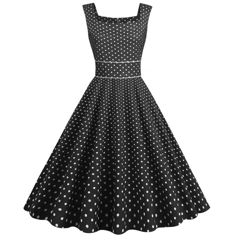 Polka Dot Dress Women Vintage Casual Party Prom Sleeveless High Waist Long Dresses Retro Feminino Robe Vestidos
Polka Dot Dress Women Vintage Casual Party Prom Sleeveless High Waist Long Dresses Retro Feminino Robe Vestidos