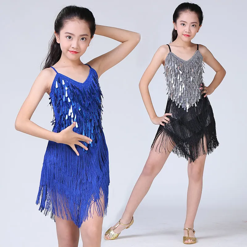 Kids Latin Dance Dresses for Girls Fringe Dance Dress Tassel Sequin Ballroom Performance Stage Practice Girl Latin Clothing
Kids Latin Dance Dresses for Girls Fringe Dance Dress Tassel Sequin Ballroom Performance Stage Practice Girl Latin Clothing