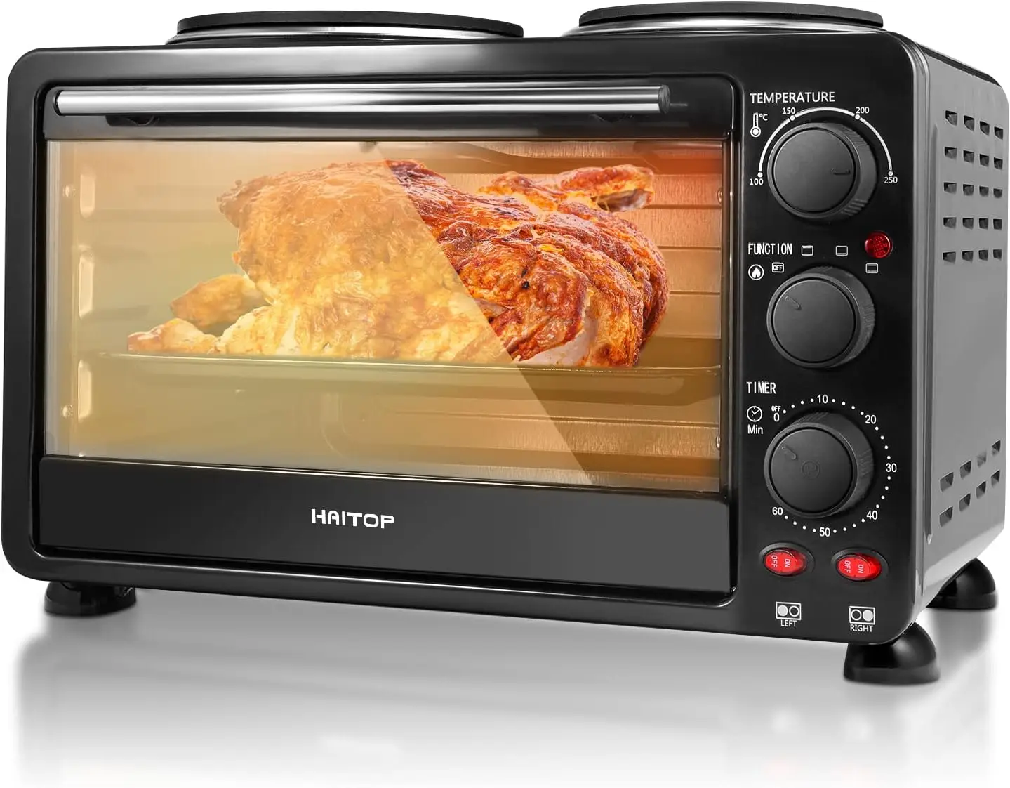 Convection Oven -1500 Watt Countertop Turbo 25 Quarts, Rotisserie Roaster Cooker with Grill, Griddle Top , Dual Hot Plates, Toas
Convection Oven -1500 Watt Countertop Turbo 25 Quarts, Rotisserie Roaster Cooker with Grill, Griddle Top , Dual Hot Plates, Toas