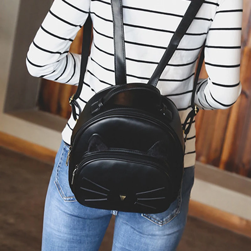 Pu Black Brown Backpack Women Cute Cat Beard Travel Rucksack Backpack Girl Students High Capacity School Bag 2022 New Bag
Pu Black Brown Backpack Women Cute Cat Beard Travel Rucksack Backpack Girl Students High Capacity School Bag 2022 New Bag