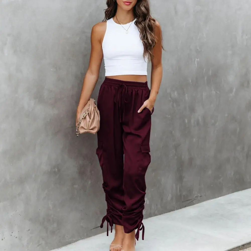 Women Harem Pants Pleated Solid Color Multiple Pockets Elastic Waist Dress Up Drawstring High Waist Trousers for Daily Wear
Women Harem Pants Pleated Solid Color Multiple Pockets Elastic Waist Dress Up Drawstring High Waist Trousers for Daily Wear