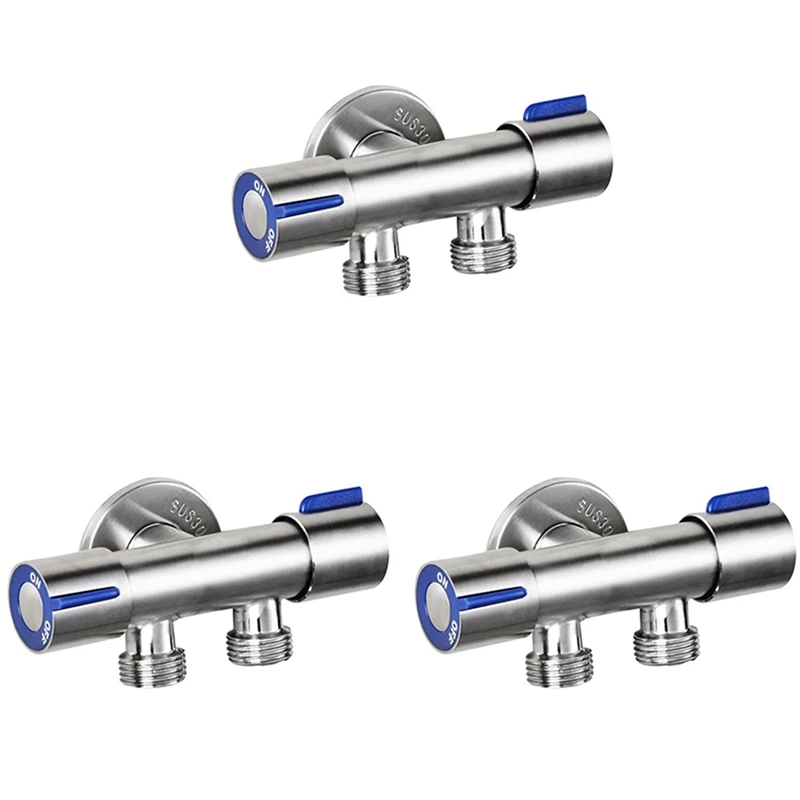3X G1/2 X 1/2 304 Stainless Steel One Into Two Three-Way Angle Valve, Double Handle Double Control Faucet
3X G1/2 X 1/2 304 Stainless Steel One Into Two Three-Way Angle Valve, Double Handle Double Control Faucet