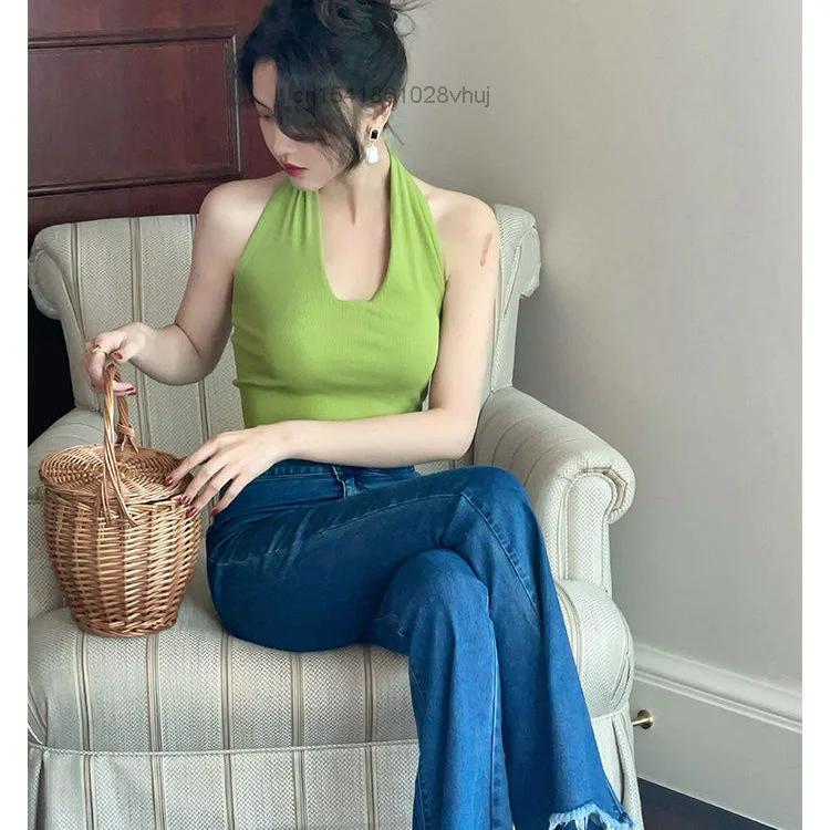 Y2k Korean Style Vintage Hanging Neck Open Back Suspender Vest Women's 2022 Summer New Fashion Sexy Corset Camis For Girl Female
Y2k Korean Style Vintage Hanging Neck Open Back Suspender Vest Women's 2022 Summer New Fashion Sexy Corset Camis For Girl Female