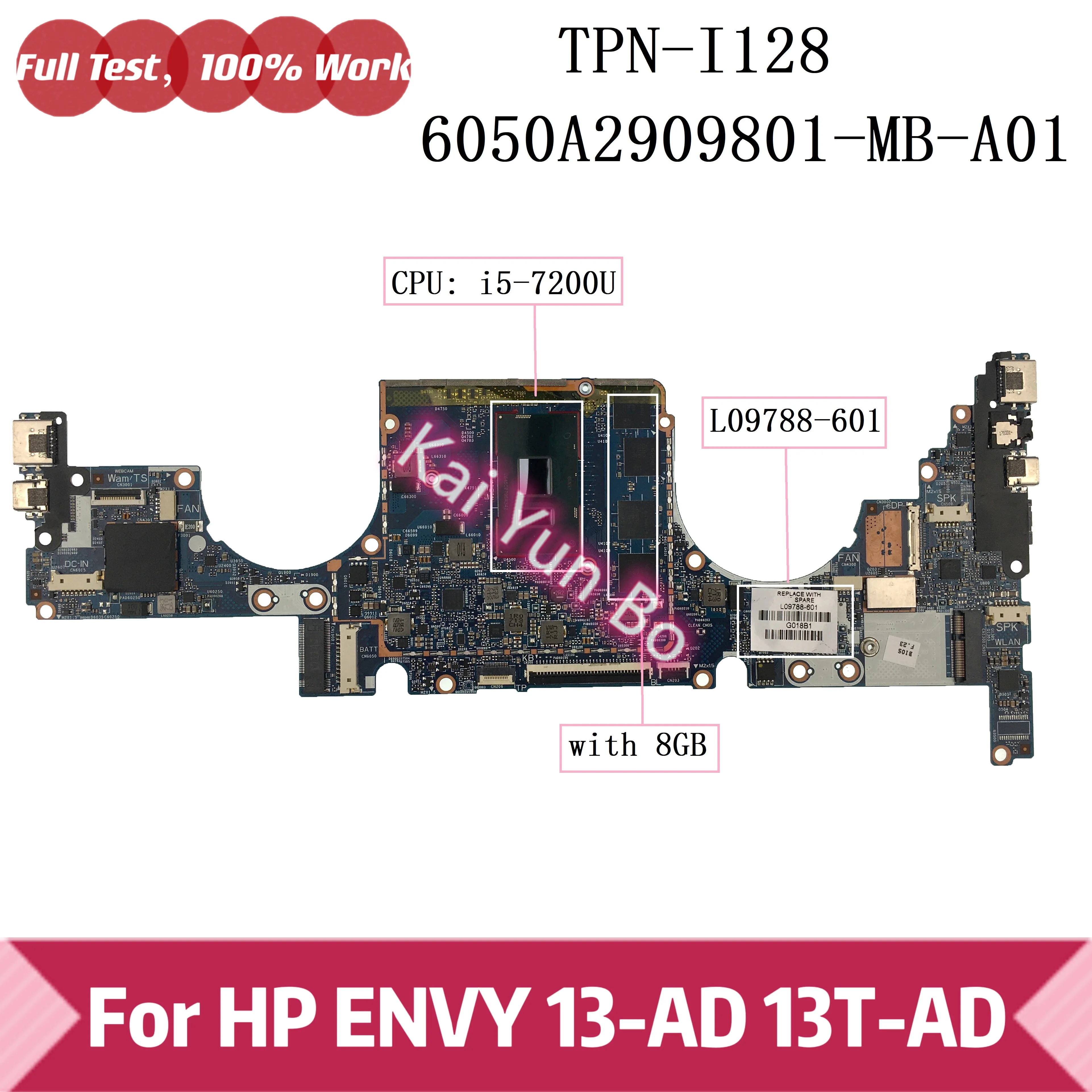 TPN-I128 6050A2909801 For HP ENVY 13-AD 13T-AD Laptop Motherboard 6050A2907701 L09788-601 L09788-001 with i5-7200U CPU 8GB GPU
TPN-I128 6050A2909801 For HP ENVY 13-AD 13T-AD Laptop Motherboard 6050A2907701 L09788-601 L09788-001 with i5-7200U CPU 8GB GPU
