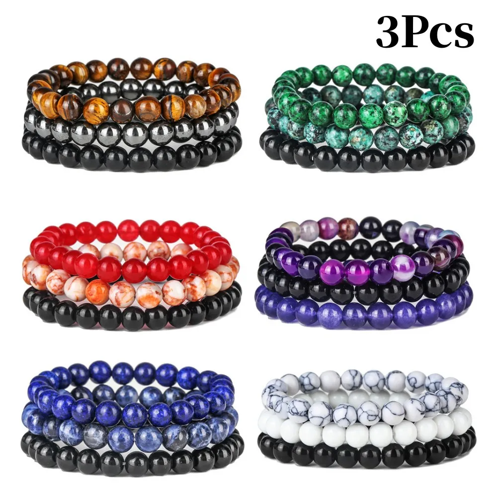 3Pcs Natural Obsidian Hematite Tiger Eye Bracelet for Men Women Anxiety Relief Yoga Beads Elastic Rope Jewelry Pulsera Hombre
3Pcs Natural Obsidian Hematite Tiger Eye Bracelet for Men Women Anxiety Relief Yoga Beads Elastic Rope Jewelry Pulsera Hombre