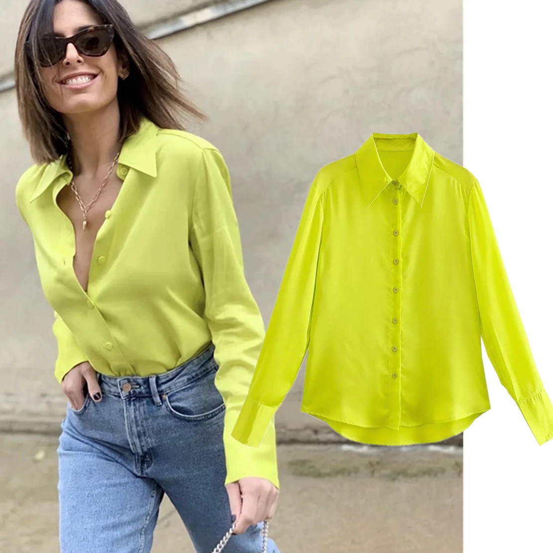 Jenny&Dave Ins Blogger SLeeve Blouse Women Fashion Satin Shirt Causal Long Blouse Women Tops
Jenny&Dave Ins Blogger SLeeve Blouse Women Fashion Satin Shirt Causal Long Blouse Women Tops