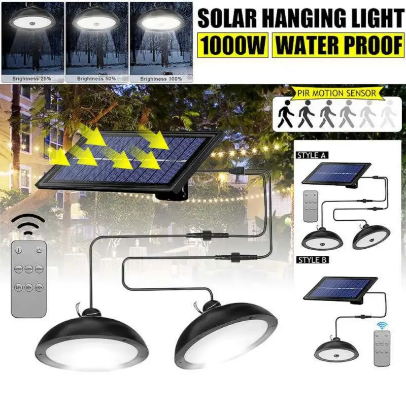 Solar Light Single/Double Head Chandelier Outdoor Pendant Lights Remote Control Shed Lights For Courtyard Garden Patio Corridor
Solar Light Single/Double Head Chandelier Outdoor Pendant Lights Remote Control Shed Lights For Courtyard Garden Patio Corridor