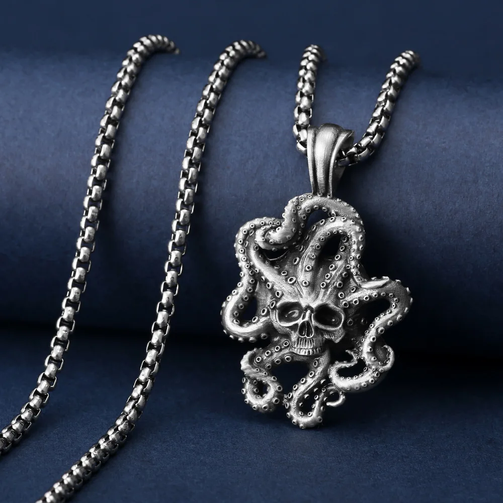 Sheishow Trend Punk Octopus Skull Pendant Necklace for Men Stainless Steel Hand-polish Process Fashion Jewelry Hip Hop Accessory
Sheishow Trend Punk Octopus Skull Pendant Necklace for Men Stainless Steel Hand-polish Process Fashion Jewelry Hip Hop Accessory