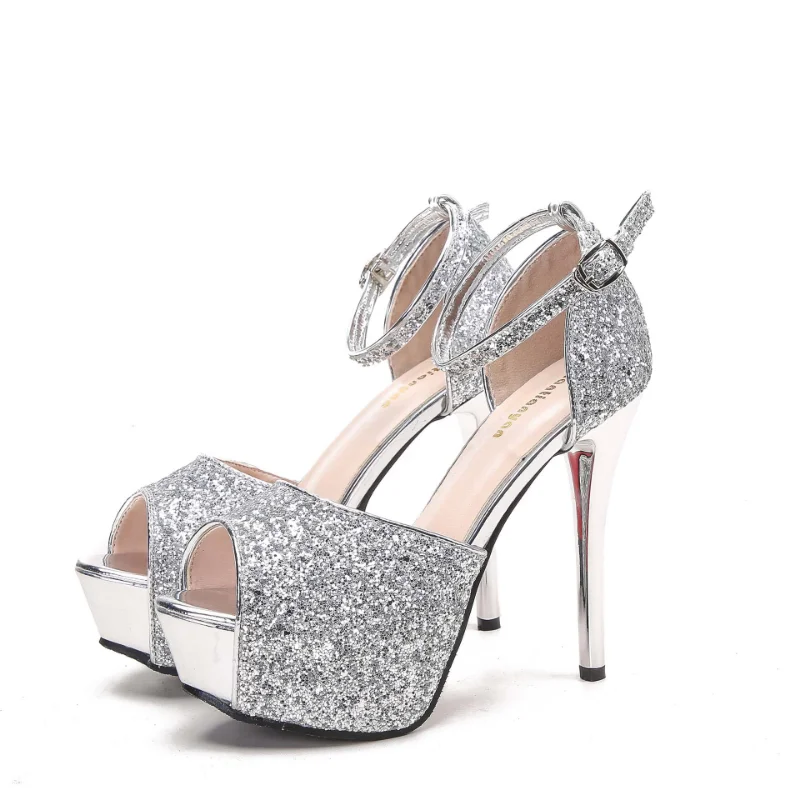 Maogu Trendy Fashion Metal Sequins Banquet Shoes Fish Mouth Platform Buckle Sandals Ladies High Heels Women's Summer Footwear 34
Maogu Trendy Fashion Metal Sequins Banquet Shoes Fish Mouth Platform Buckle Sandals Ladies High Heels Women's Summer Footwear 34