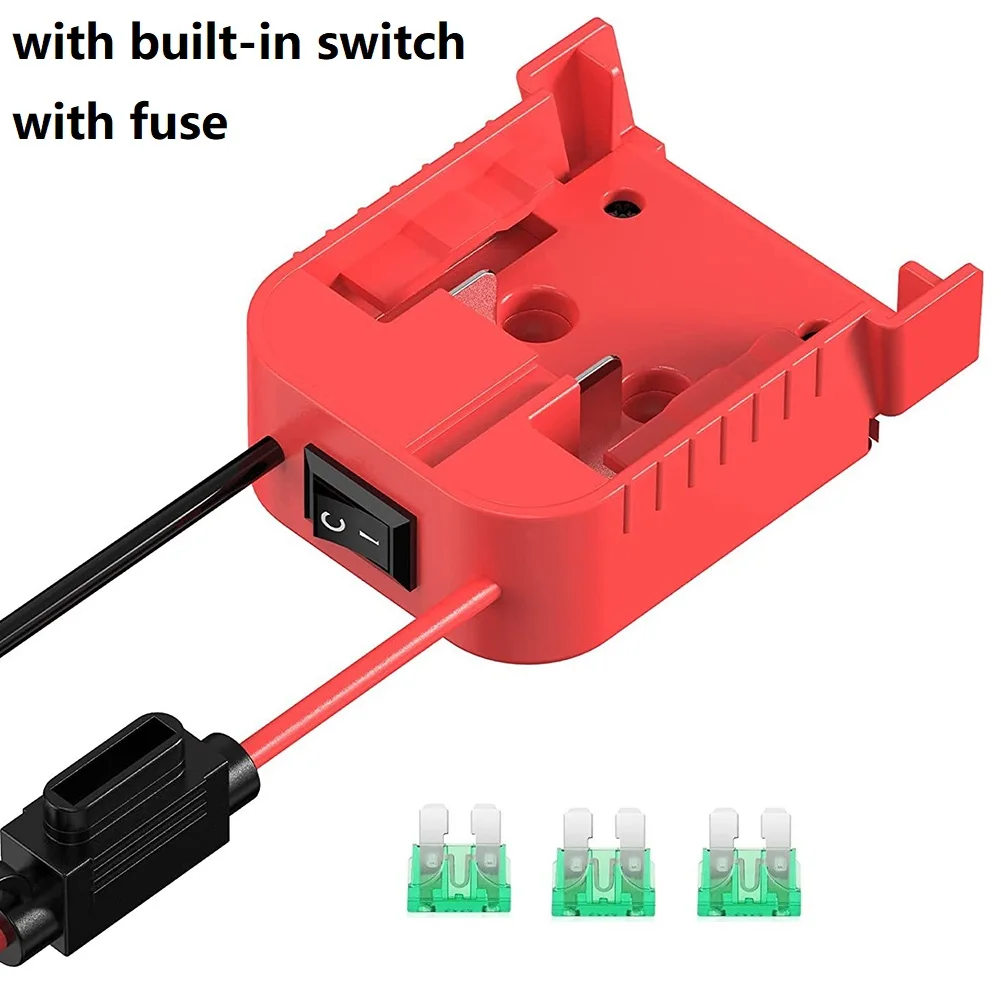 Battery Adapter With Fuse Built-In Switch 30A Replacement Fuses Set Power Wheel Adapter For 18V To Dock Holder 14Awg
Battery Adapter With Fuse Built-In Switch 30A Replacement Fuses Set Power Wheel Adapter For 18V To Dock Holder 14Awg