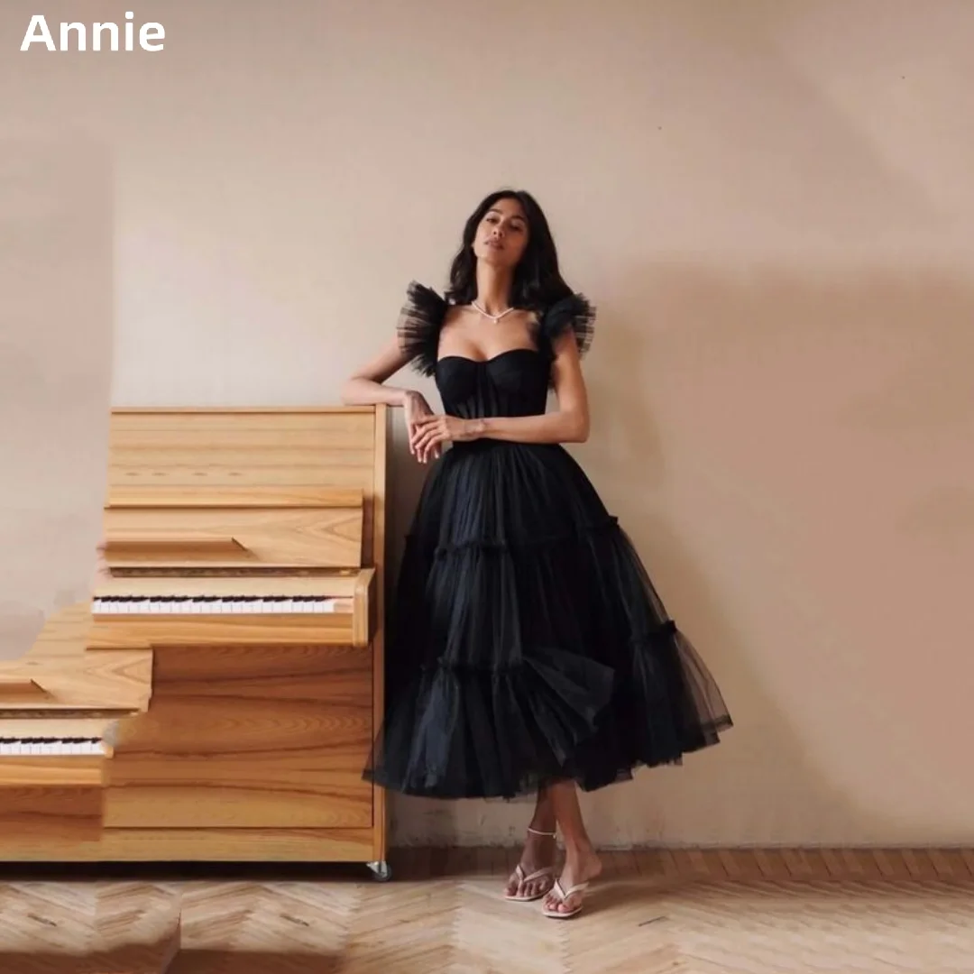 Annie Black Prom Dresses Organza Suspenders Vestidos De NocheA-shaped Mid-length Formal Occasions فساتين السهرة
Annie Black Prom Dresses Organza Suspenders Vestidos De NocheA-shaped Mid-length Formal Occasions فساتين السهرة