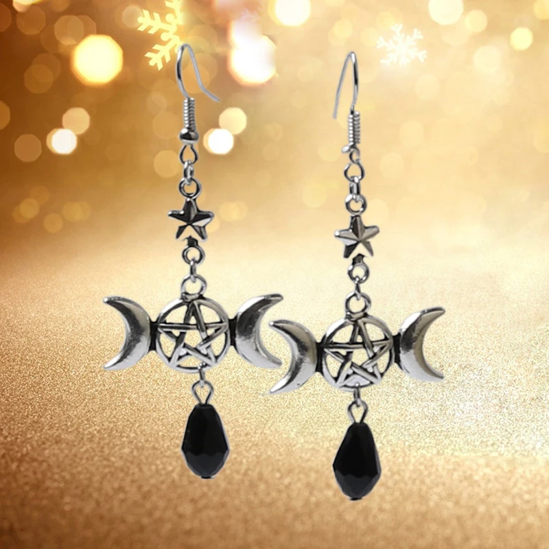 Triple Moon Earrings Gothic Witch Witchcraft Pagan Jewelry Alternative Goddess Crescent New Women's Fashion Exquisite Gifts
Triple Moon Earrings Gothic Witch Witchcraft Pagan Jewelry Alternative Goddess Crescent New Women's Fashion Exquisite Gifts