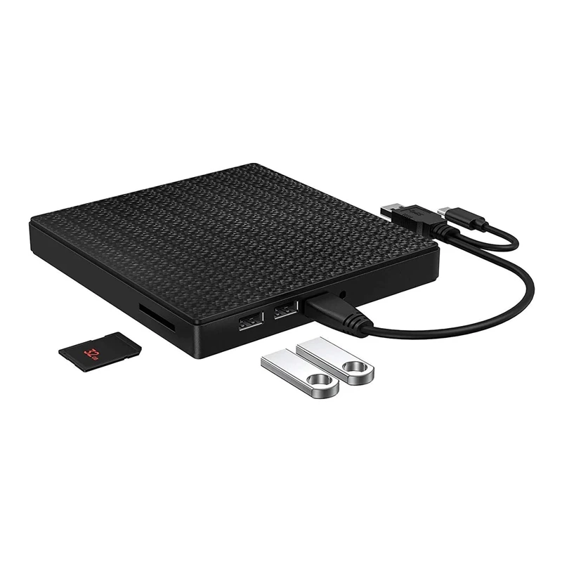 Внешний CD DVD-привод, USB 3,0 USB-C CD DVD RW Reader Rewriter с SD TF кардридером и USB-портом
Внешний CD DVD-привод, USB 3,0 USB-C CD DVD RW Reader Rewriter с SD TF кардридером и USB-портом
