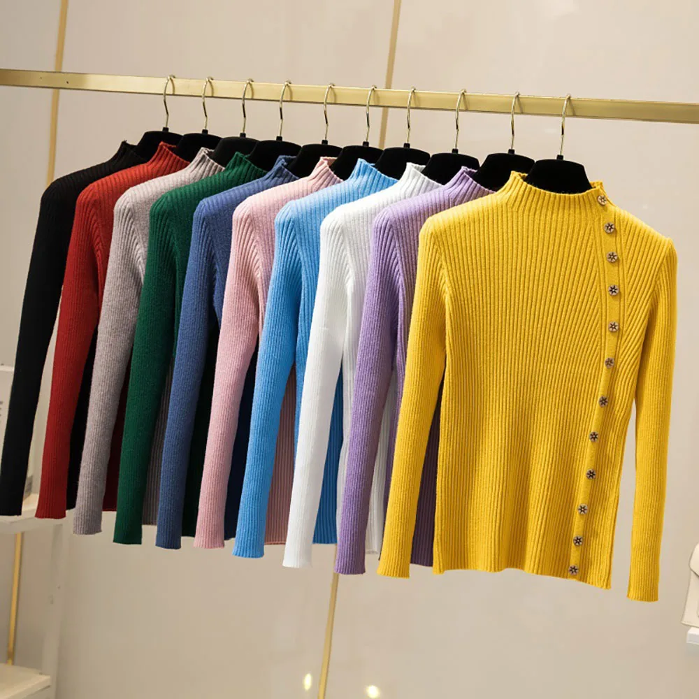 Fall Knit Sweater for Women Solid Color Half Turtleneck Button Trim Crochet Top Solid Color Sweet Knit Pullover Top for Women
Fall Knit Sweater for Women Solid Color Half Turtleneck Button Trim Crochet Top Solid Color Sweet Knit Pullover Top for Women