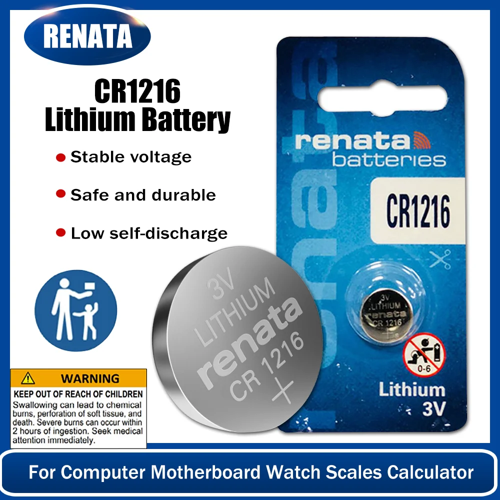1-3 шт. Оригинальный RENATA CR1216 CR 1216 3 В литиевая батарея для автомобильных ключей