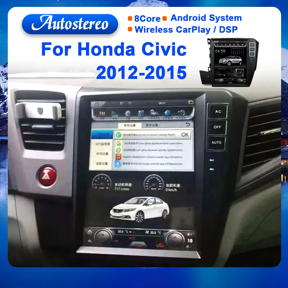 For Honda Civic 2012-2015 Android Car Radio GPS Navigation Autostereo Headunit Multimedia Player Tape Recorder Carplay IPS Scre
For Honda Civic 2012-2015 Android Car Radio GPS Navigation Autostereo Headunit Multimedia Player Tape Recorder Carplay IPS Scre